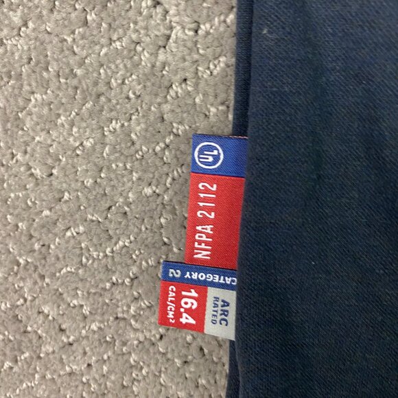 Big Bill FR 1/4 Zip Grid Fleece Pullover Men's Large Navy Quarter 16.4 Arc Rated - Picture 3 of 13